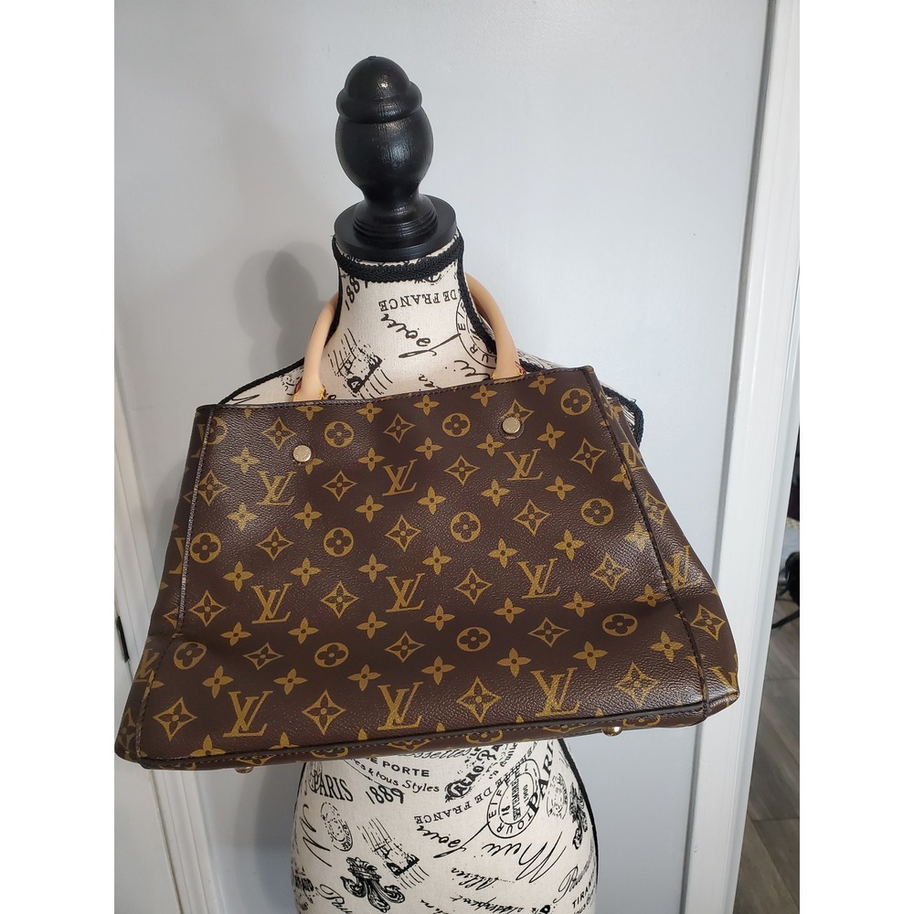 Louis Vuitton Montaigne MM Monogram Canvas Tote Bag Brown M41056